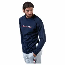 Tommy Hilfiger Sport Knit Crew Sweat Logo Tape Blue* Tröjor|Träning