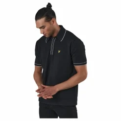 Lyle & Scott Knitted Branded Polo Black* Golf|T-Shirts