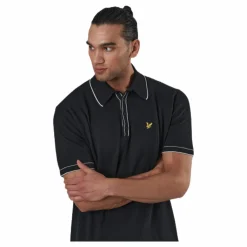 Lyle & Scott Knitted Branded Polo Black* Golf|T-Shirts