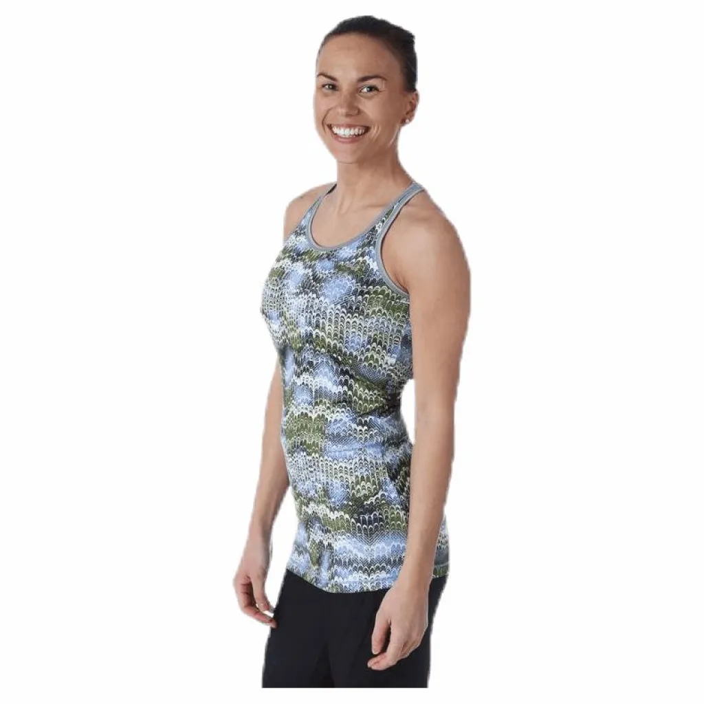 Röhnisch Long Racerback AOP Blue* Linnen|Träning