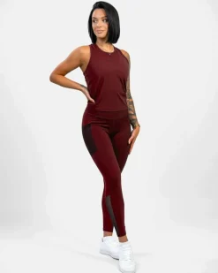Gavelo Mesh Pocket Leggings Dark Burgundy* Tights|Träning