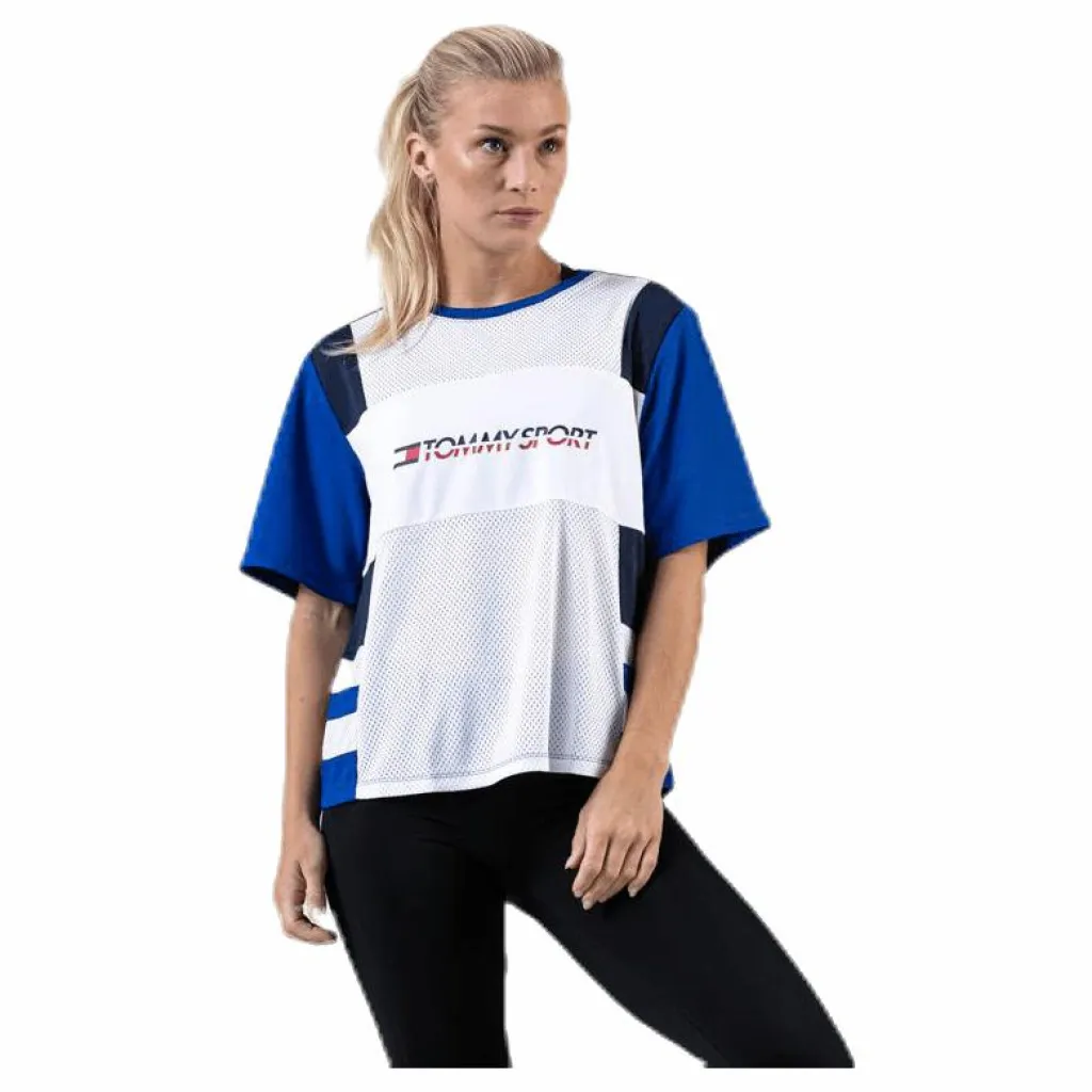 Tommy Hilfiger Sport Mesh Tee Logo Blue* T-Shirts|Träning