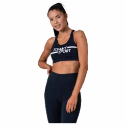 Tommy Hilfiger Sport Mid Support Bra Logo Blue* Sport-Bh:Ar|Träning