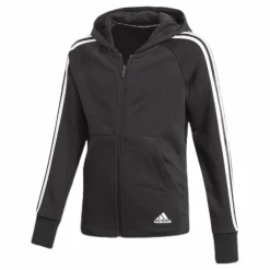 adidas Must Haves 3S Full Zip Hoodie Black / White*Barn Tröjor|Träning