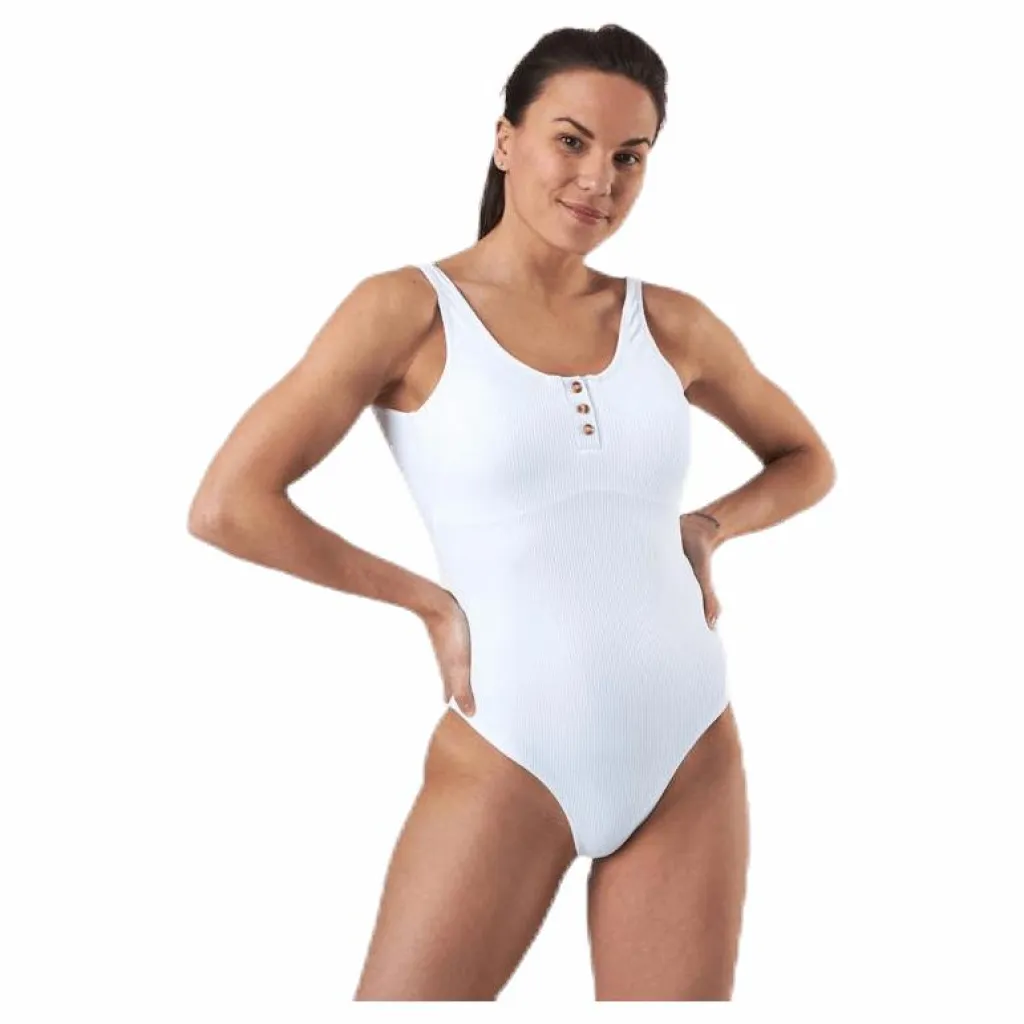 Pieces Nancy Swimsuit White* Simning|Badkläder