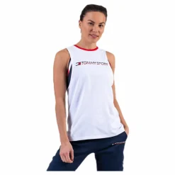 Tommy Hilfiger Sport Open Back Tape Tank Top White* Linnen|Träning