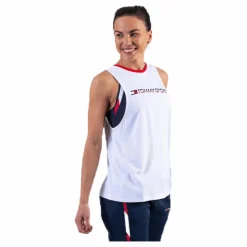 Tommy Hilfiger Sport Open Back Tape Tank Top White* Linnen|Träning