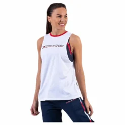 Tommy Hilfiger Sport Open Back Tape Tank Top White* Linnen|Träning