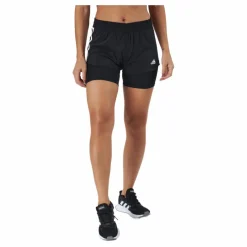 adidas Pacer 3 Stripe Woven 2 In 1 Short Black / White* Shorts|Träning