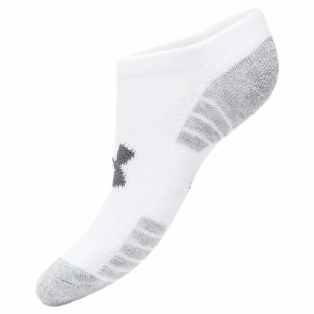 Under Armour 3-Pack Heatgear No Show Jr White*Barn Strumpor|Träning