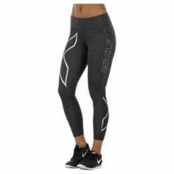 2XU Patterned Mid-Rise Compression 7/8 Tights Black/Grey* Tights|Löpning