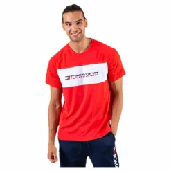 Tommy Hilfiger Sport Performance Mesh Tee Red* T-Shirts|Träning