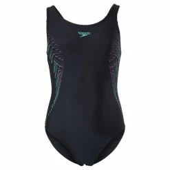 Speedo Plastisol Placement Muscleback Black/neon*Barn Simning|Badkläder