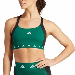 adidas Powerimpact Training Medium-Support Techfit Colorblock Bra Collegiate Green* Träning|Sport-Bh:Ar
