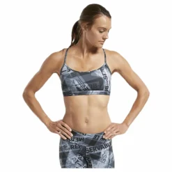 Reebok RC Skinny Bra AOP Black* Sport-Bh:Ar|Träning