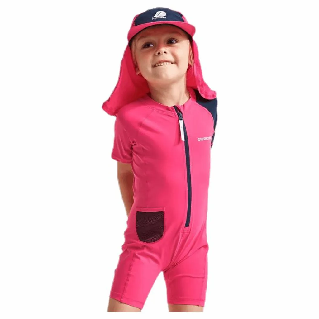 Didriksons Reef Kids Swimsuit Pink*Barn Simning|Badkläder