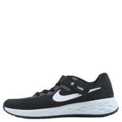 Nike Revolution 6 FlyEase Big Kids' Easy On/Off Road Running Shoes BLACK/WHITE-DK SMOKE GREY*Barn Löpning|Löparskor