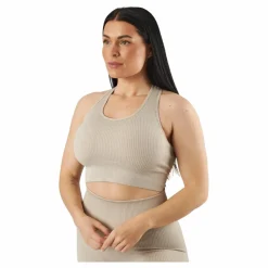 BLACC Rib Seamless Crop Top Mushroom* Löpning|Träning