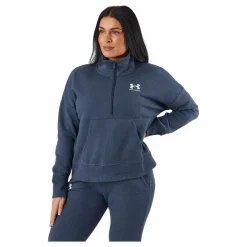 Under Armour Rival Fleece Hz Downpour Gray* Träning|Tröjor