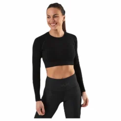 Gavelo Seamless Black Crop Top Black* Tröjor|Träning