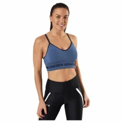Under Armour Seamless Low Long Htr Bra Blue* Sport-Bh:Ar|Träning