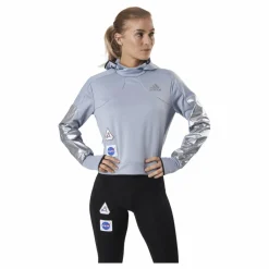 adidas Space Race Hoodie Women Halo Silver* Tröjor|Löpning