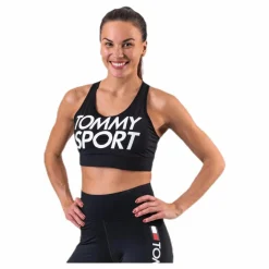 Tommy Hilfiger Sport Sports Bra Logo Mid Black* Sport-Bh:Ar|Träning