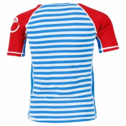 Didriksons Surf Shortsleeve UV Top Blue/Red*Barn Simning|Badkläder