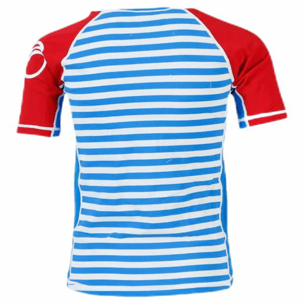 Didriksons Surf Shortsleeve UV Top Blue/Red*Barn Simning|Badkläder