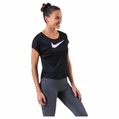 Nike Swoosh Run Top SS White/Black* T-Shirts|Löpning