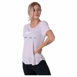 Nike Top SS Swoosh Run Pink/White* T-Shirts|Löpning
