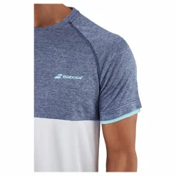 Babolat T-shirt Play Crew Neck White Blue* Racketsporter