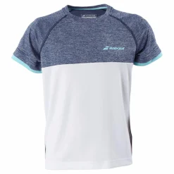 Babolat T-shirt Play Crew Neck White Blue* Racketsporter