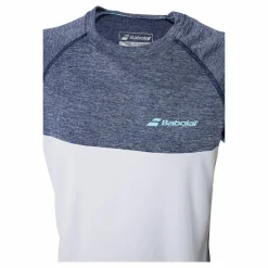 Babolat T-shirt Play Crew Neck White Blue* Racketsporter