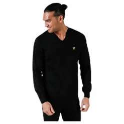 Lyle & Scott V-Neck Pullover Black* Golf|Tröjor