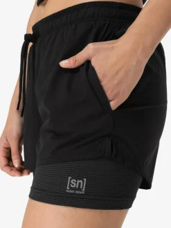 Super.Natural W Double Layer Shorts Black* Shorts|Träning