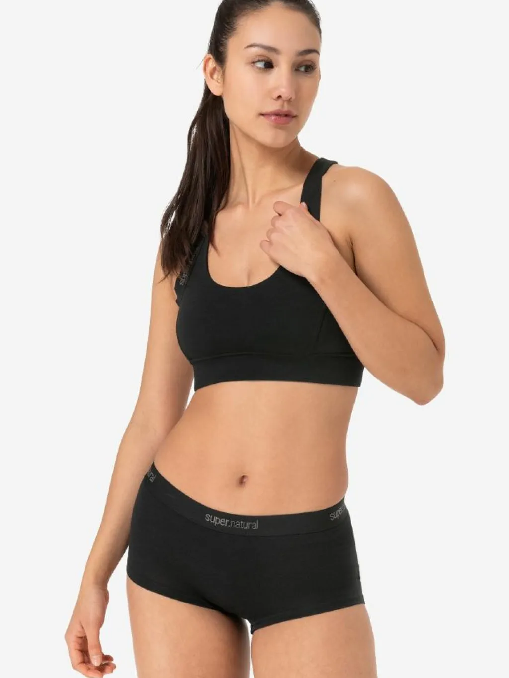 Super.Natural W Rubberribbra Black* Sport-Bh:Ar|Träning