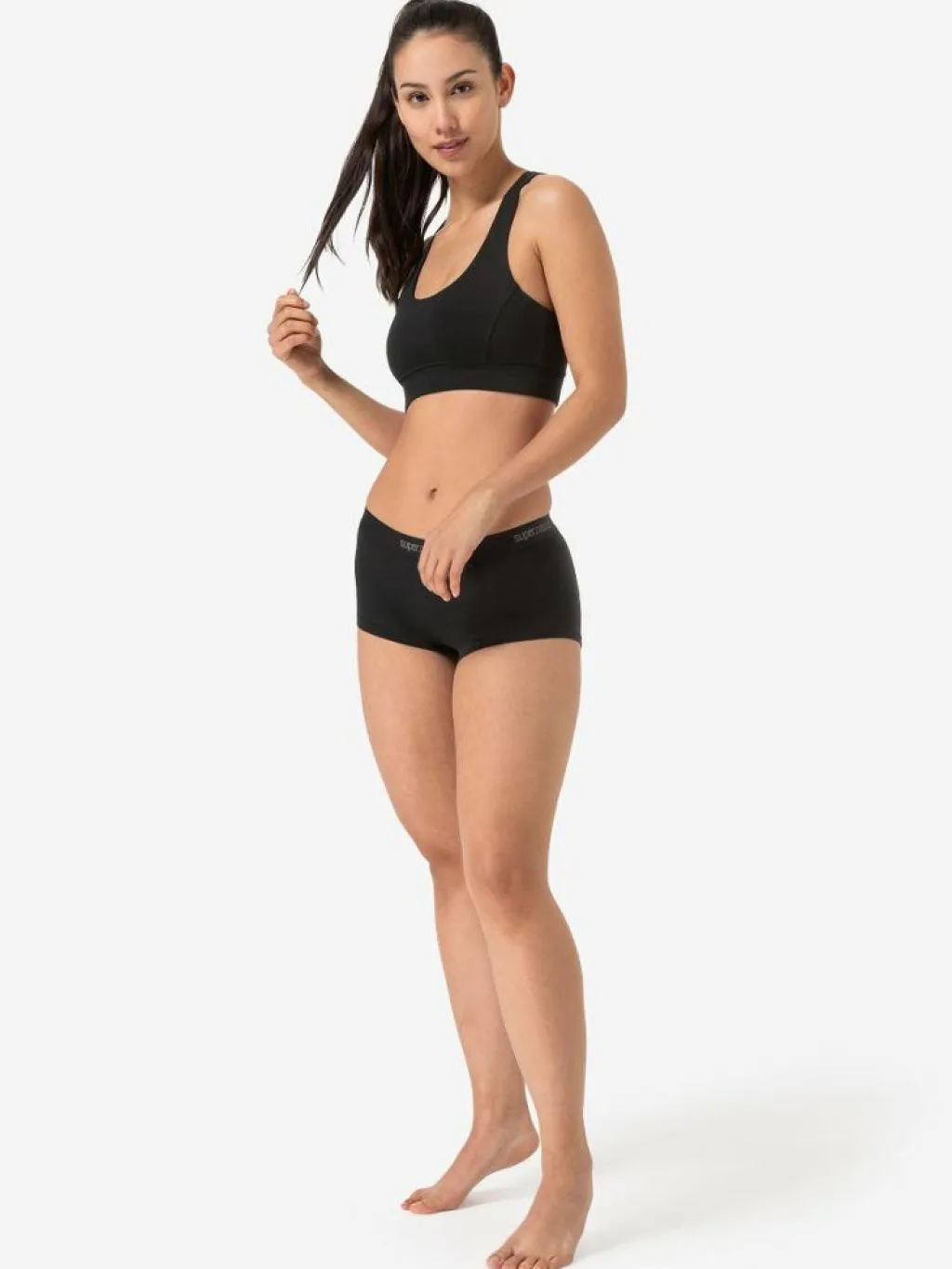 Super.Natural W Rubberribbra Black* Sport-Bh:Ar|Träning