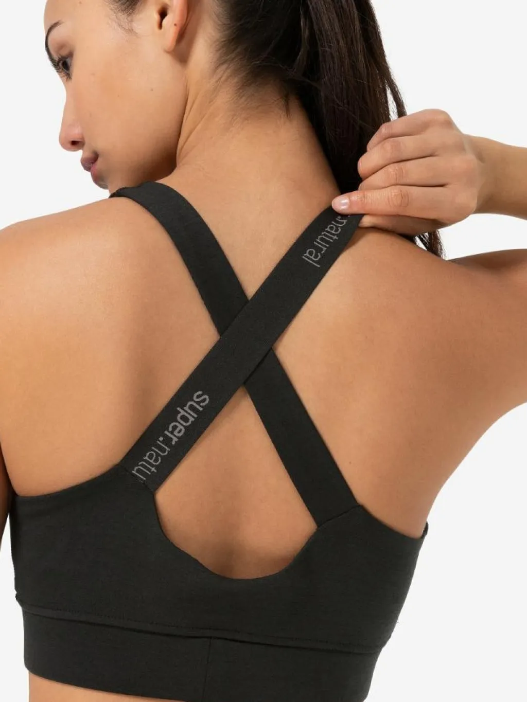 Super.Natural W Rubberribbra Black* Sport-Bh:Ar|Träning