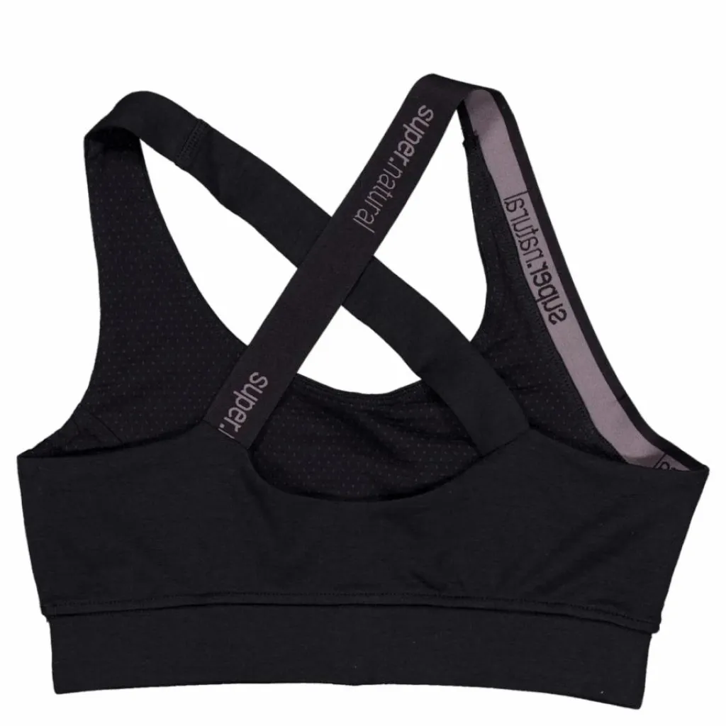 Super.Natural W Rubberribbra Black* Sport-Bh:Ar|Träning