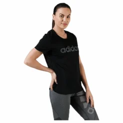 adidas Women D2M Logo T-Shirt Black / Grey Six* Träning|T-Shirts