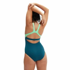 Speedo Womens Flex Band Swimsuit With Blue/green* Simning|Badkläder