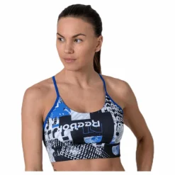Reebok Wor Myt Aop Bra Blue/Black* Sport-Bh:Ar|Träning