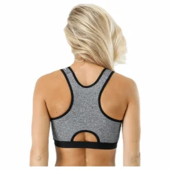 Stay in place Zip Bra Grey* Sport-Bh:Ar|Löpning