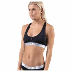 Calvin Klein Zip Bralette-Rp Black* Simning|Badkläder